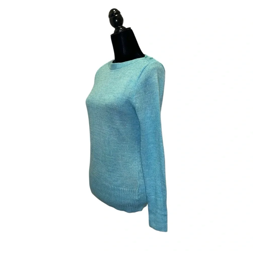 J. Crew Sky Blue Wool Mohair Blend Boat Neck Knit Sweater Size S